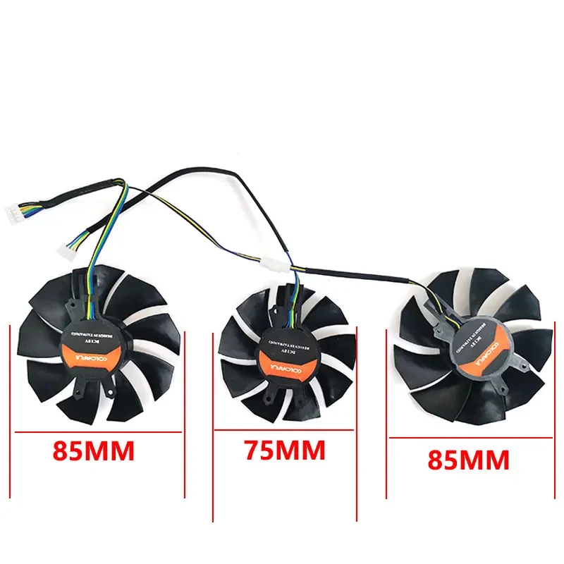 Ventilador GPU para Geforce colorido, Novo refrigerador GPU para RTX 3060, 3070, 3080, TI 3090, NB, 12G-V, 87mm, 4Pin, 8mm