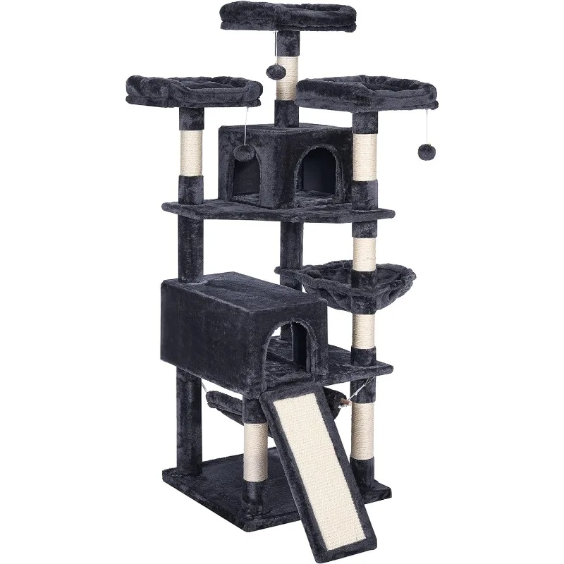 

64.5inches Cat Tree for Indoor Cats Multi-Level Cat Tower with Scratching Posts, Cozy Plush Perches Cat Condo condo