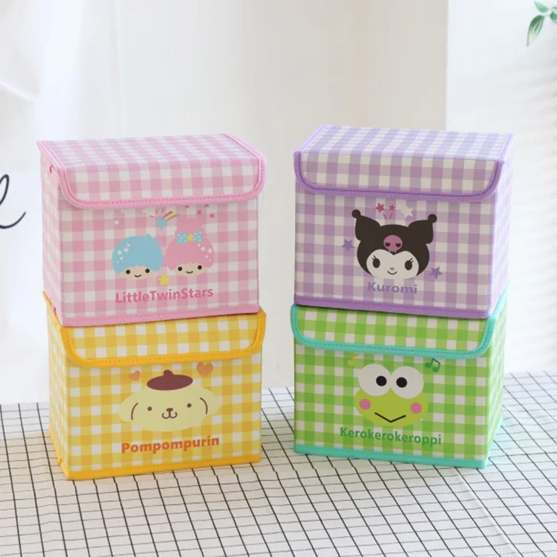 Anime Sanrio Hello Kitty Desktop Storage Box Cute Kuromi Cinnamoroll Sundries Toy Underwear Cosmetic Stationery Organizer Basket