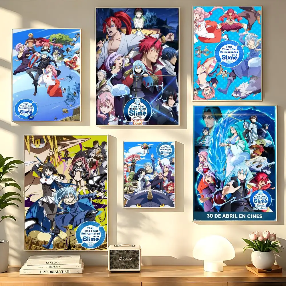 That Time I Got R-Reincarnated As A Slime Painting Calligraphy Wall Canvas Oil Painting Posters Prints Home Bedroom Decor Gift