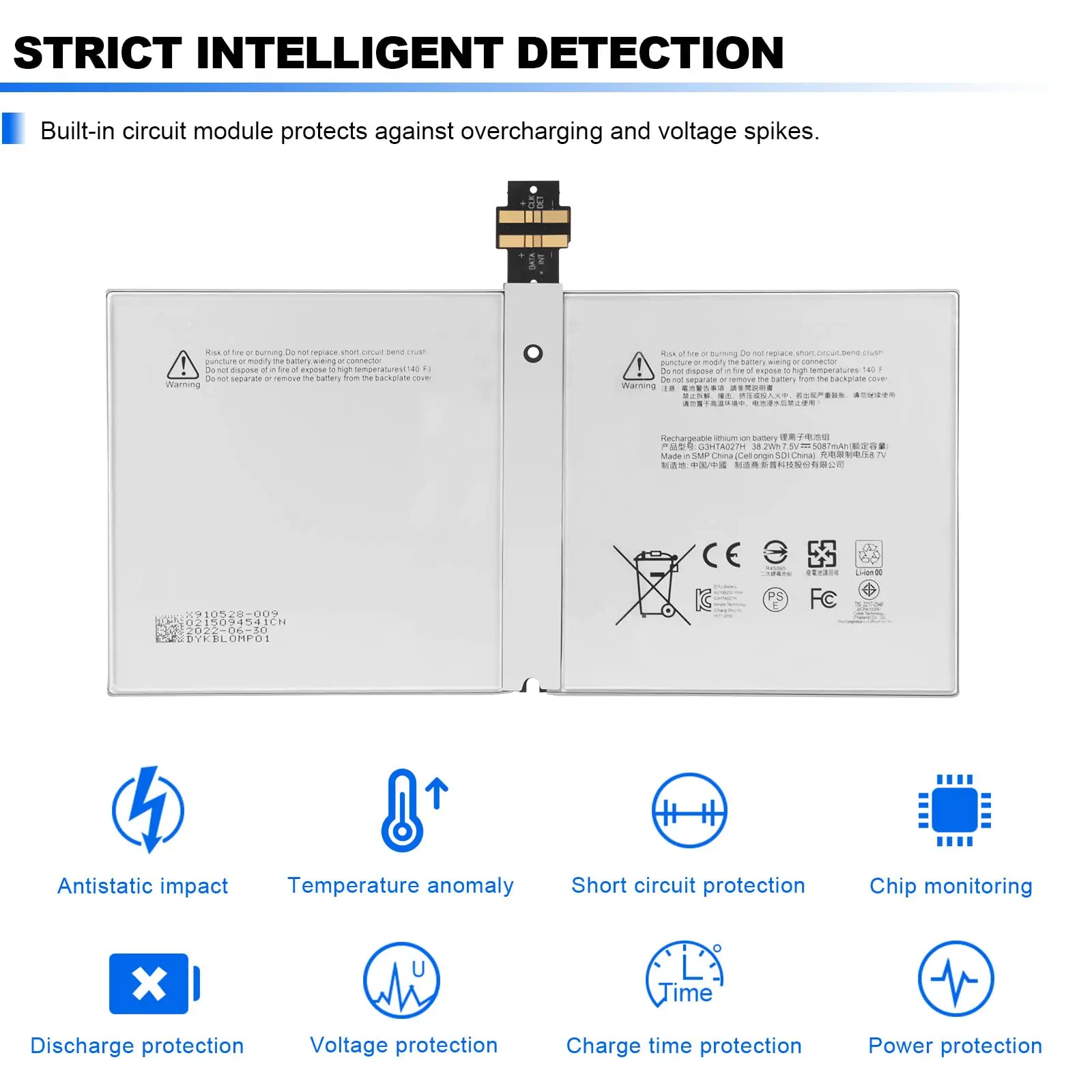 Imagem -06 - Substituição da Bateria do Portátil para o Microsoft Surface Pro Dynr01 G3hta027h 1724 12.3 Polegada Tablet Dynro1 G3hta026h G3hta027h