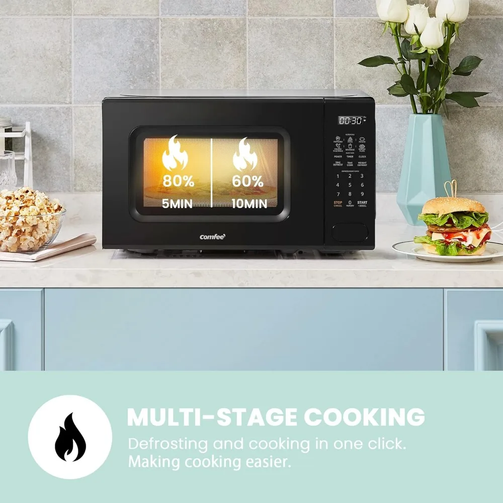 Retro Microwave with 11 power levels, Fast Multistage Cooking, Speedy Cooking/Time Defrost, Memory function, Children Lock, 700W