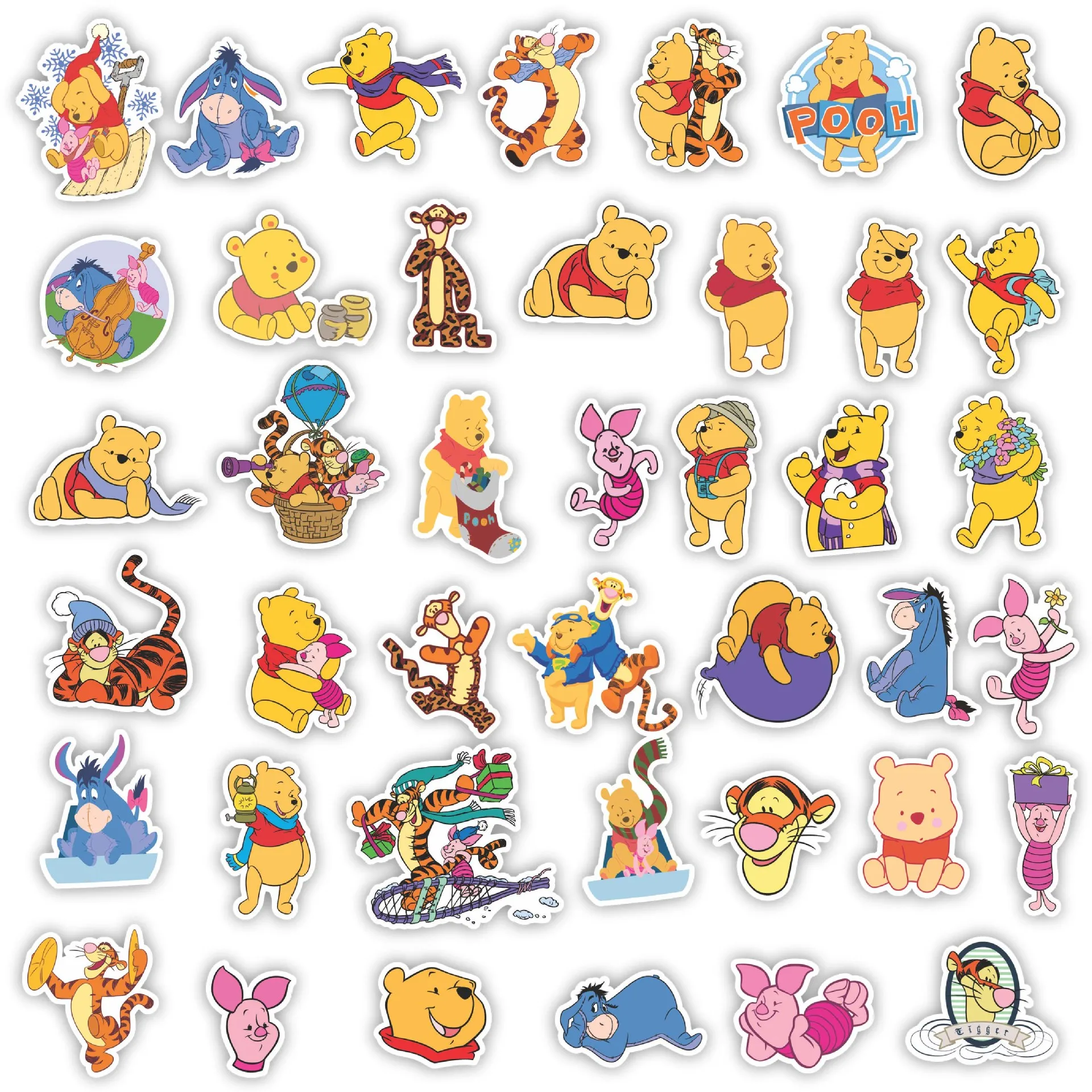 100 個セットディズニーくまのプーさんフィギュアティガーデビー漫画 Diy 防水ステッカー日記装飾ファンギフト