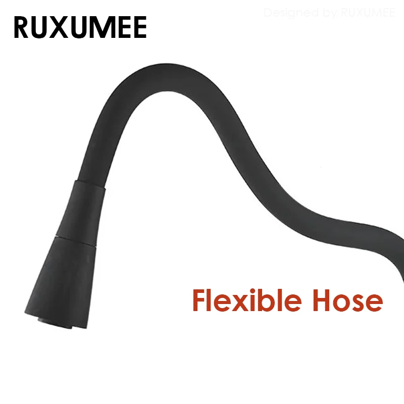 صنبور مطبخ مرن مثبت على الحائط، أوضاع مزدوجة قابلة للدوران 360 درجة، صنابير حوض مياه ساخنة وباردة من الكروم المصقول باللون الأسود