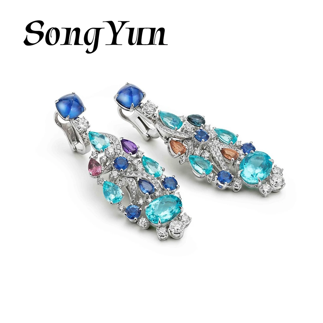 

SongYun Jewelry 925 Sterling Silver Earring HCD Diamond 5A CZ Gemstones Luxury Factory 925 Sterling Silver Earring Accessories