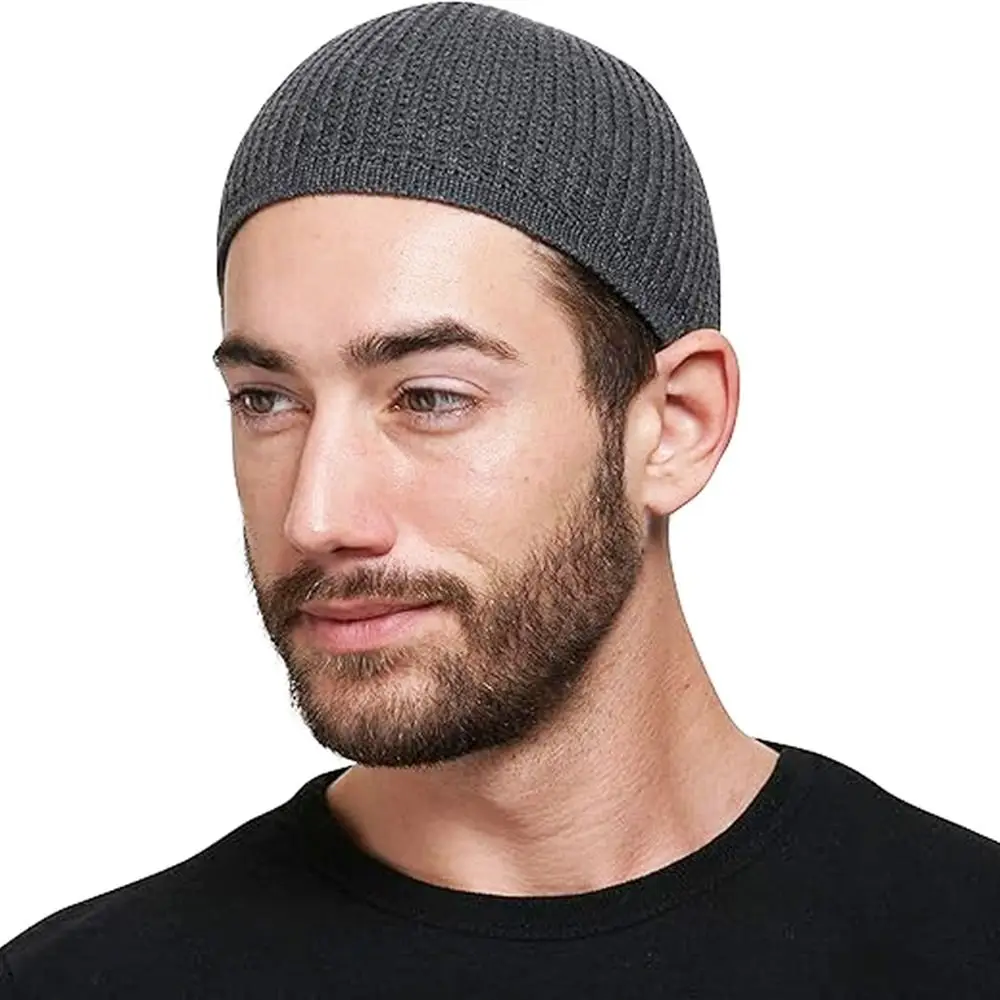 جديد بلون Kufi قبعة تنفس متماسكة الجمجمة قبعة عادية الكروشيه بيني قبعة للنساء