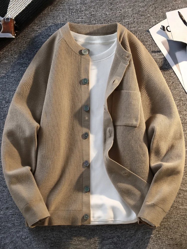 

Heavyweight Knitted Open Cardigan Jaet Men's Spring Autumn Sle American Retro Loose Fit Cool High End Feeling Top