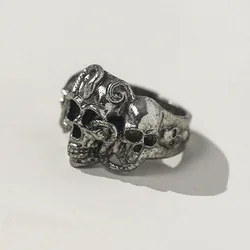 Retro Domineering Skull Ring For Men Women New Fashion Personalized Single Design Opening Is Adjustable Ring Jewelry