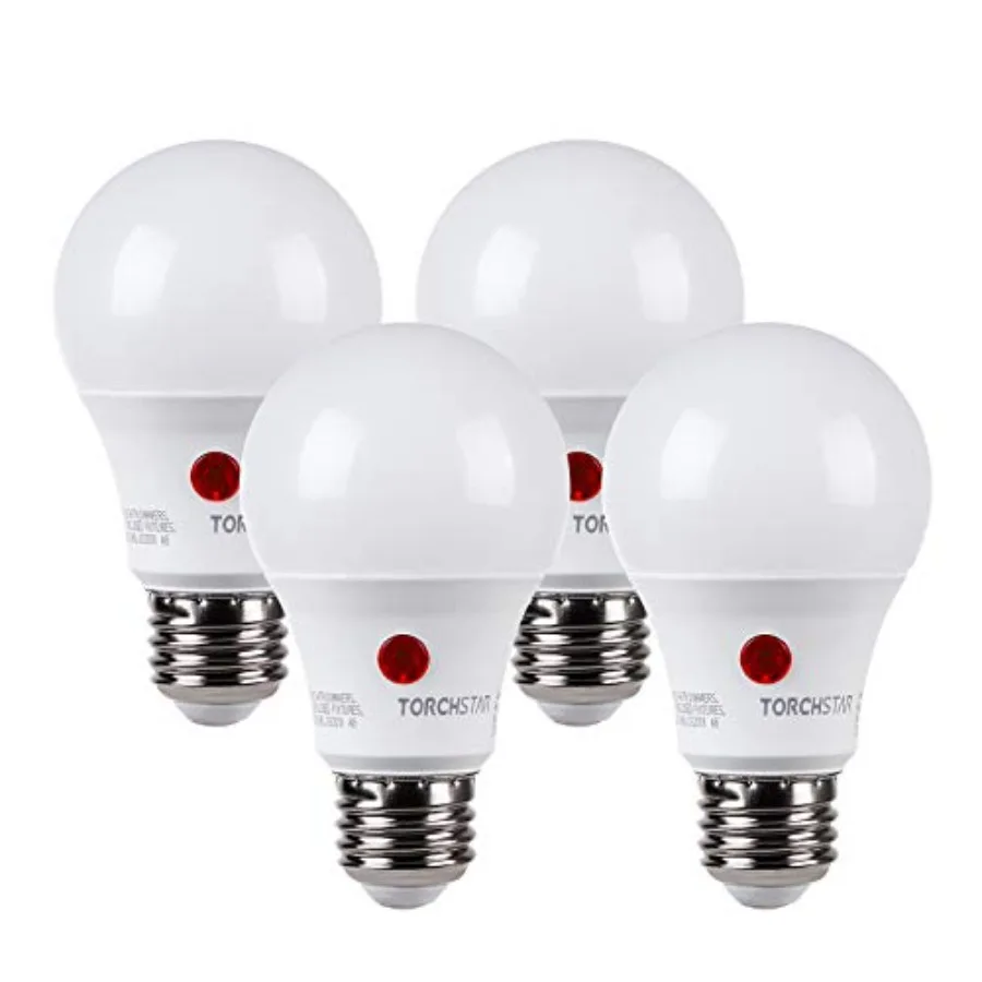 

Dusk to Dawn Light Bulbs Outdoor, Sensor A19 LED Light Bulb, Auto on/Off Photocell Automatic for Outdoor Lighting, UL FCC DOE,