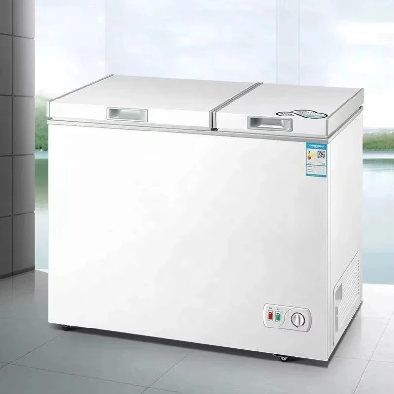 

double door household double temperature freezer, large capacity and small size, suitable for freezing and refrigeration