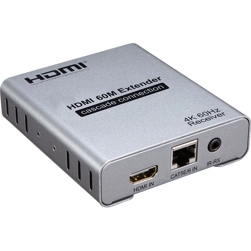 4K 60 هرتز HDMI موسع عبر RJ45 إيثرنت Lan CAT7 Cat6 كابل الشبكة 60 متر تتالي اتصال الصوت والفيديو جهاز ريسيفر استقبال وإرسال #4