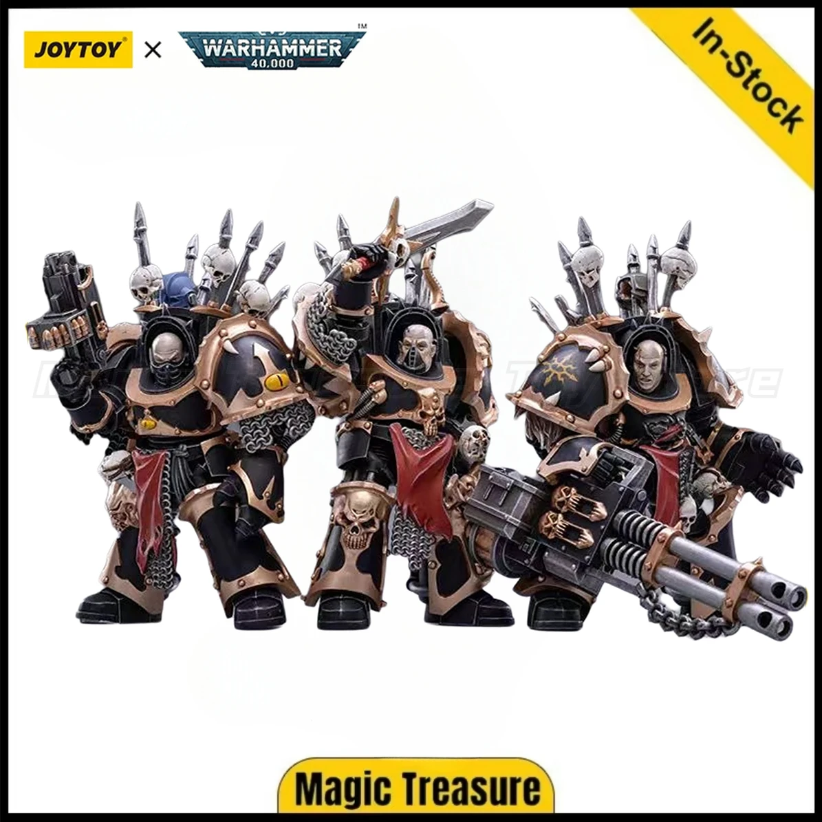 【In Stock】JOYTOY Warhammer 40K Chaos Space Marines Black Legion Chaos Terminator 3PCS  Gifts 1/18 Action Figure Toy