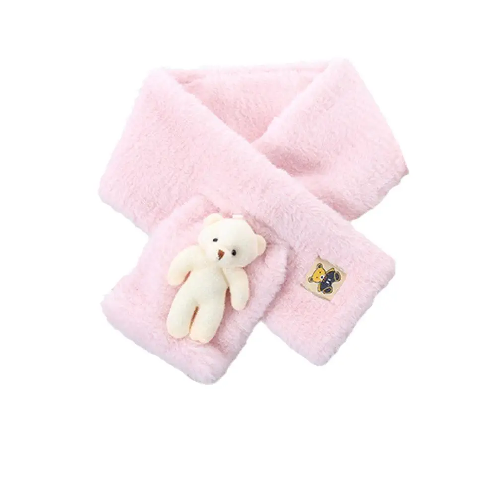 Plush Scarf Winter Cute Cartoon Little White Bear Warm X8T3 Neck Girls' Edition Thickene Korean And Child Parent Cross Vers O7O7