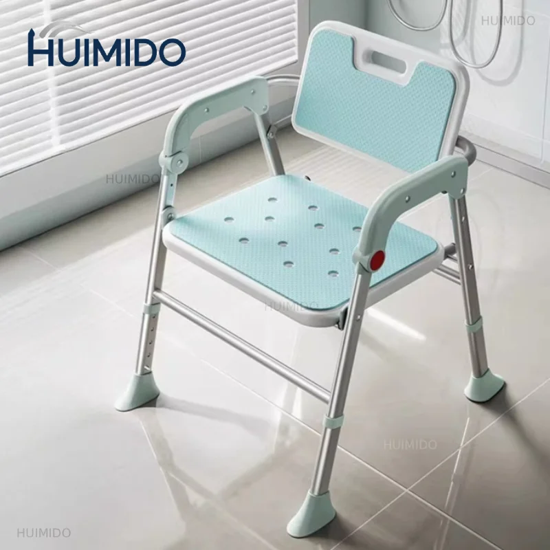 Foldable Shower Chairs with Armrests ,Heavy Duty Elderly Hygienic Bath Chair Disabled Bathroom Chairs, Supports Up To 400 Lbs