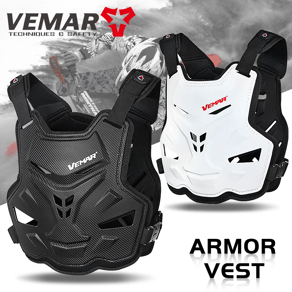 

Vemar Men Motorcycle Body Armor Vest Moto Jacket Motocross Vest Off-Road Protective Gear Back Chest Protector Adjustable Buckle