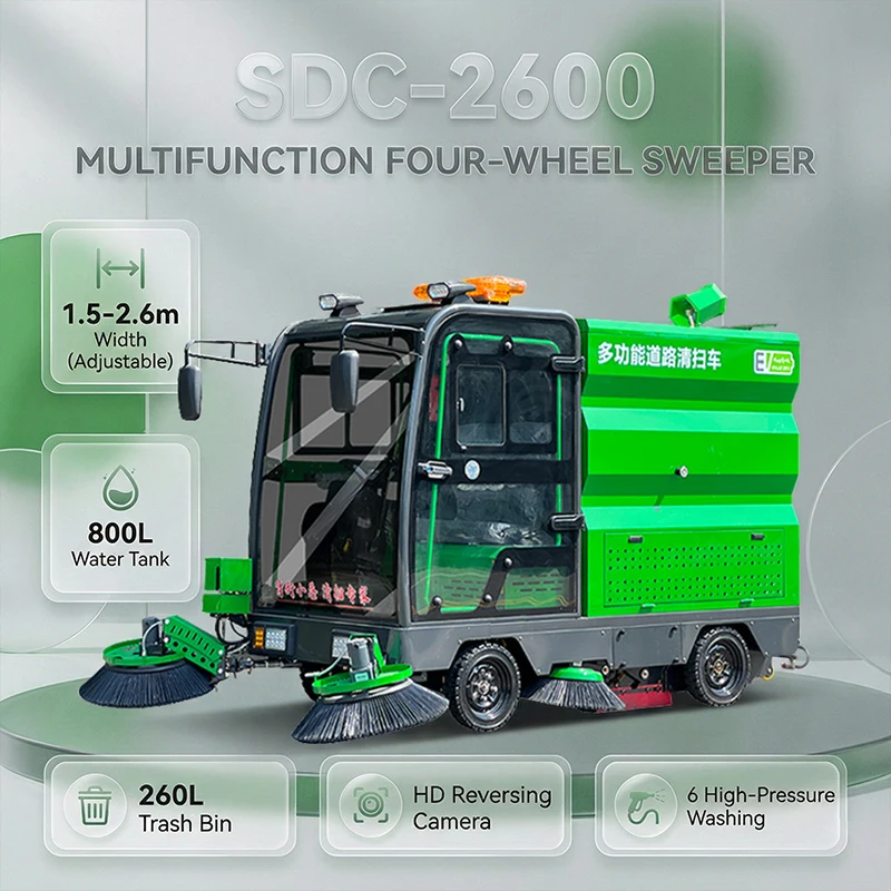 Customized Industrial Sites Customizable Cab High Pressure Water Spraying Sweeping Vehicle CE Certified Zero Emission Electric R