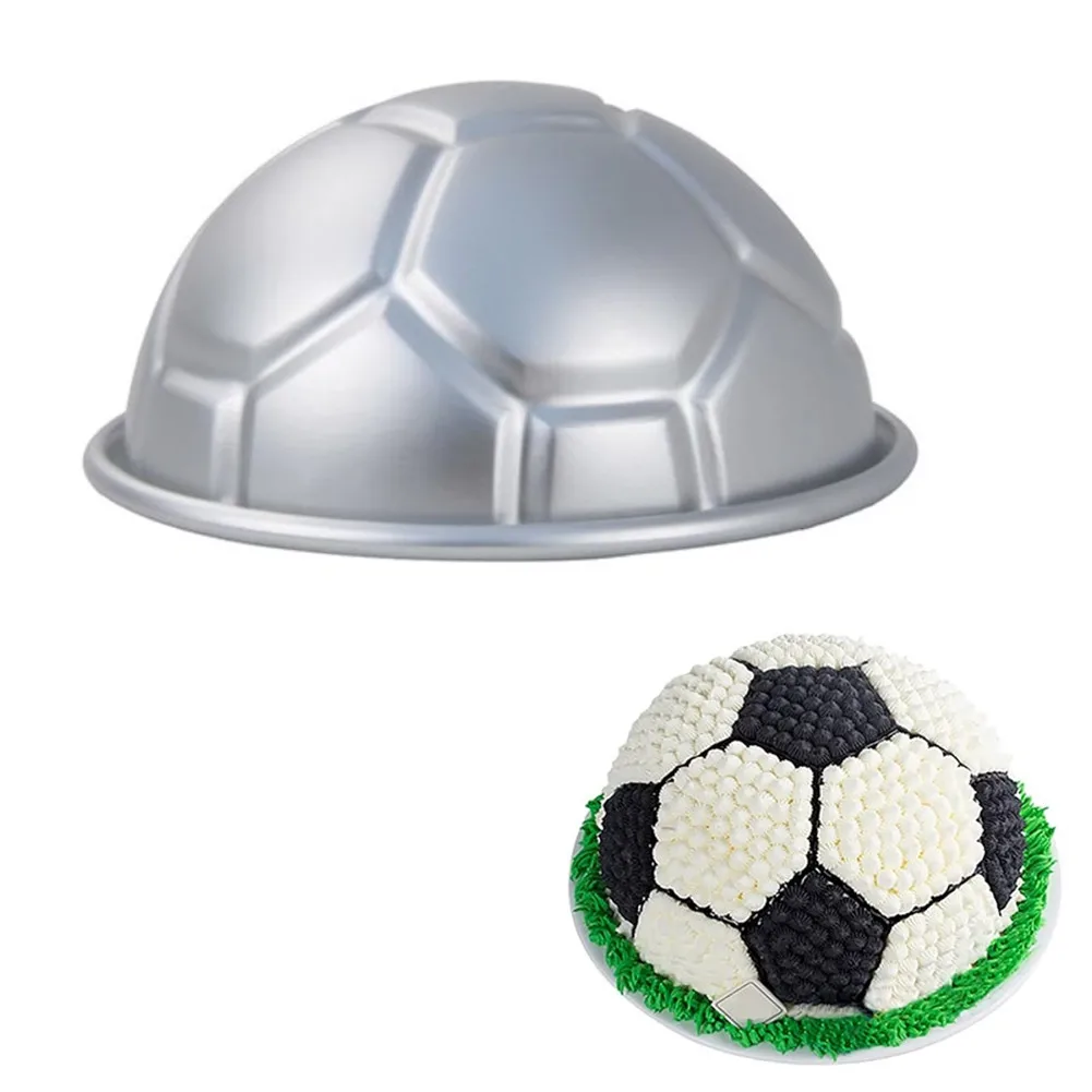 Football Themed Aluminum Half Round Chocolate for Baking Cakes Desserts Efficient Heat Distribution Anodized Coating