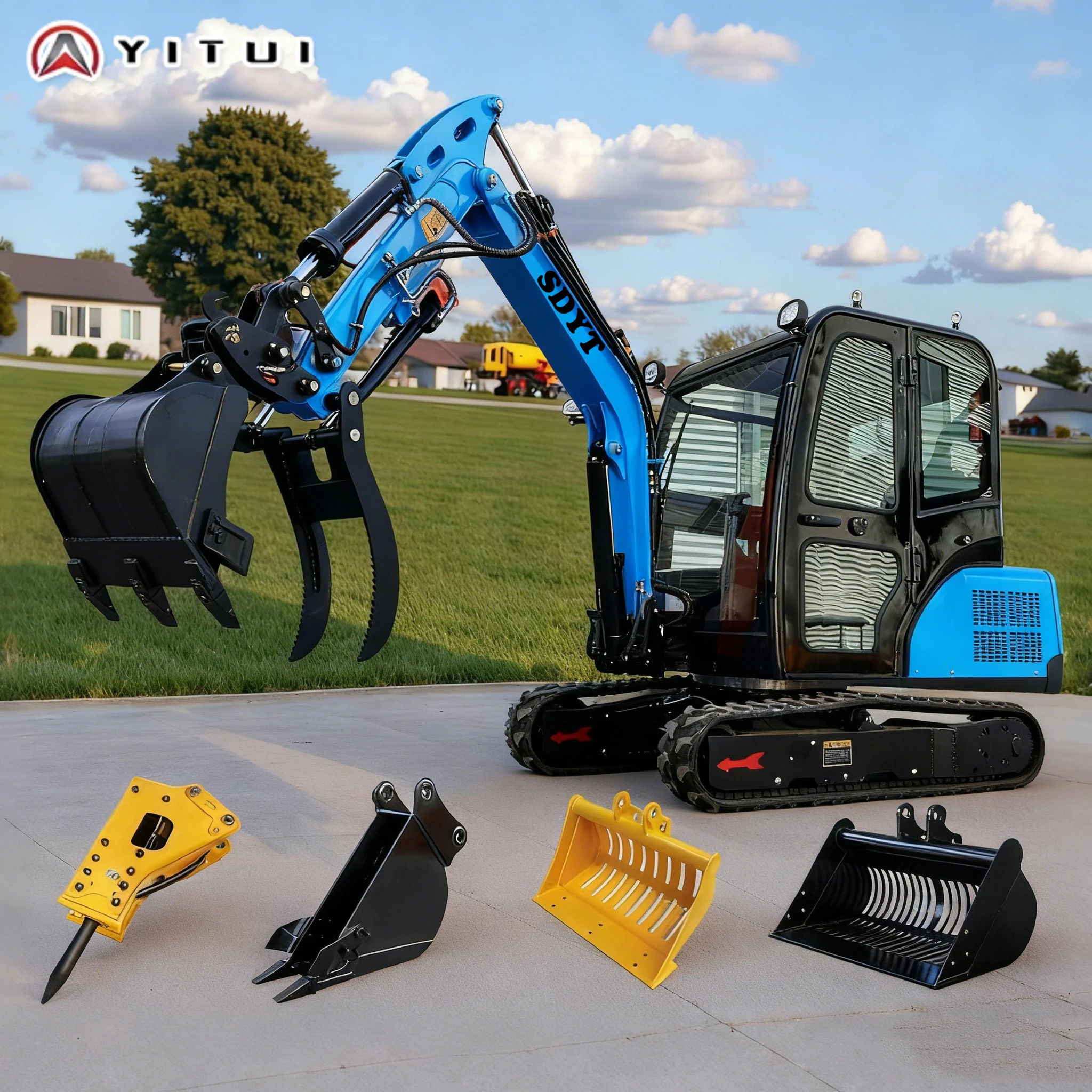 

Mini Excavator 2.6 Tons Customized Factory Direct Large Arm Side Swing Chassis Telescopic With Auxiliary Gear Cab