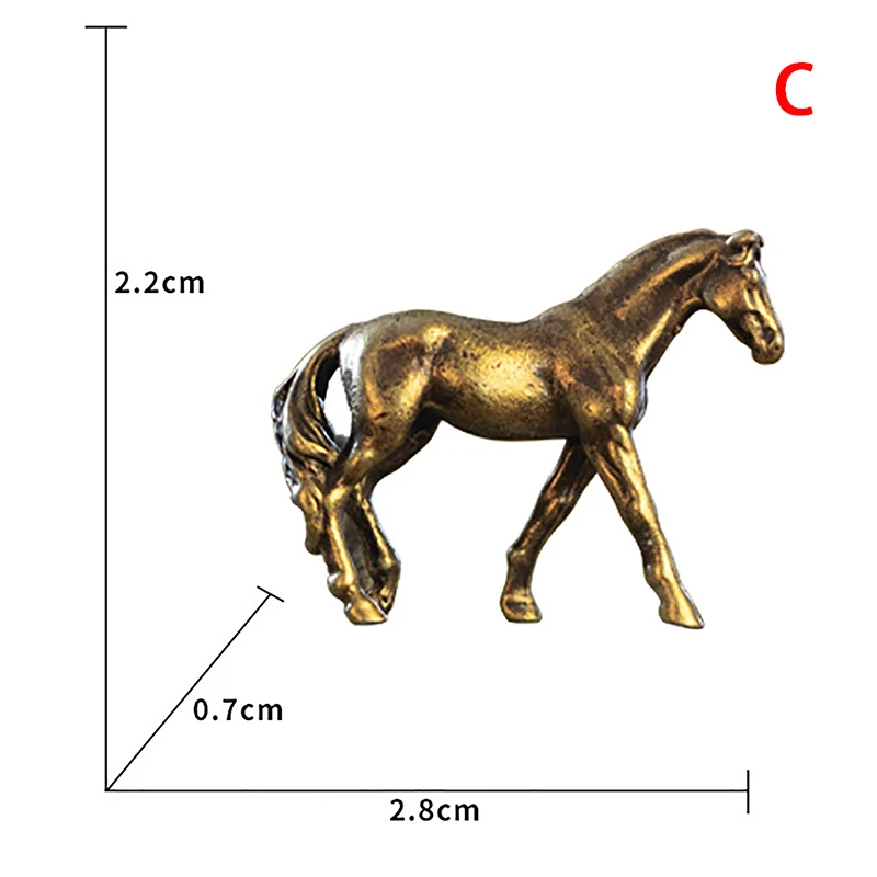 1 Stück 2025 Neue Messing Tier Pferd Figuren Kupfer Lange Schwanz Pferd Feng Shui Ornamente Handwerk für Desktop Dekoration