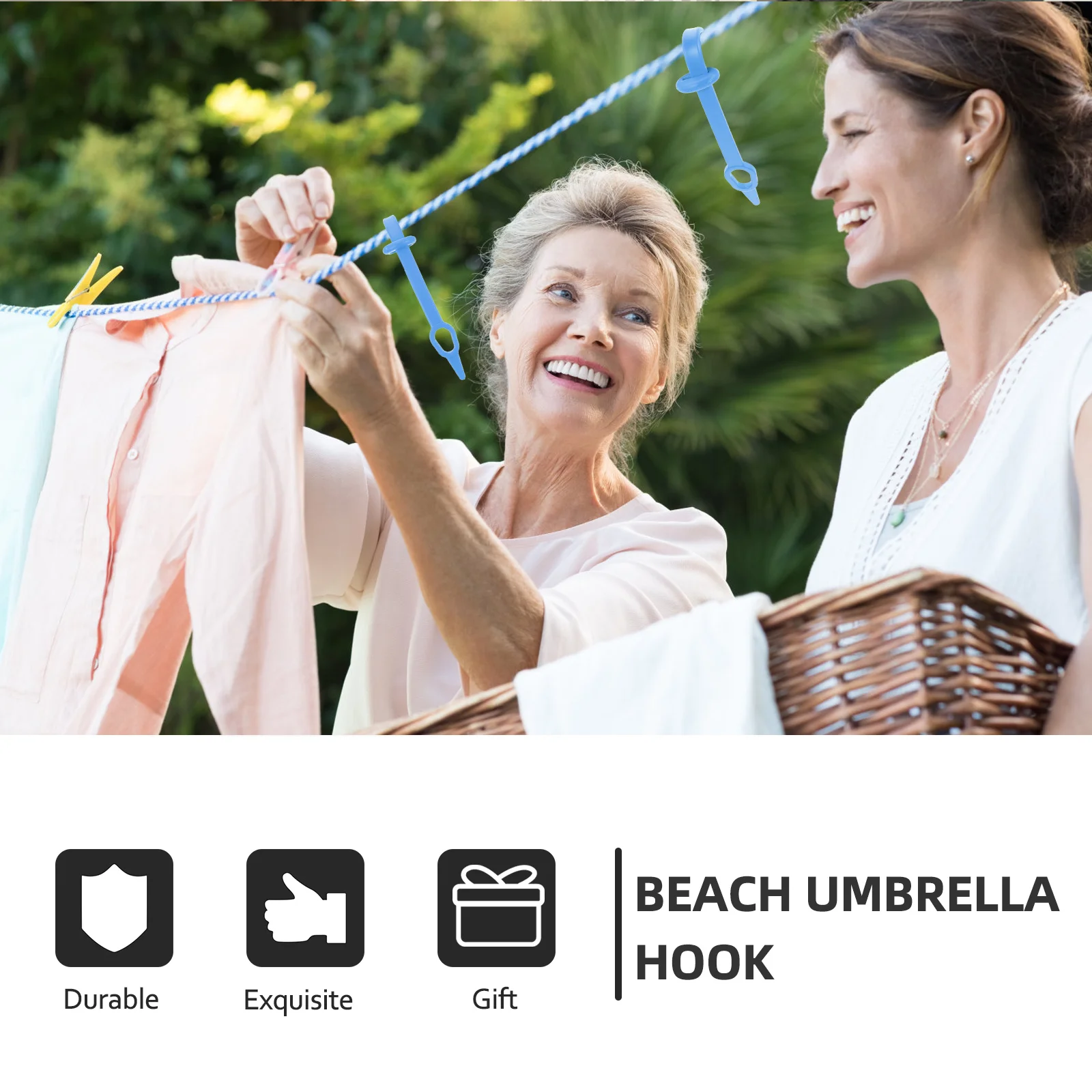 

10Pcs Silicone Windproof Hooks Multi-Functional Anti-Drop Hangers for Indoor Outdoor Use Beach Umbrella Clothing Storage