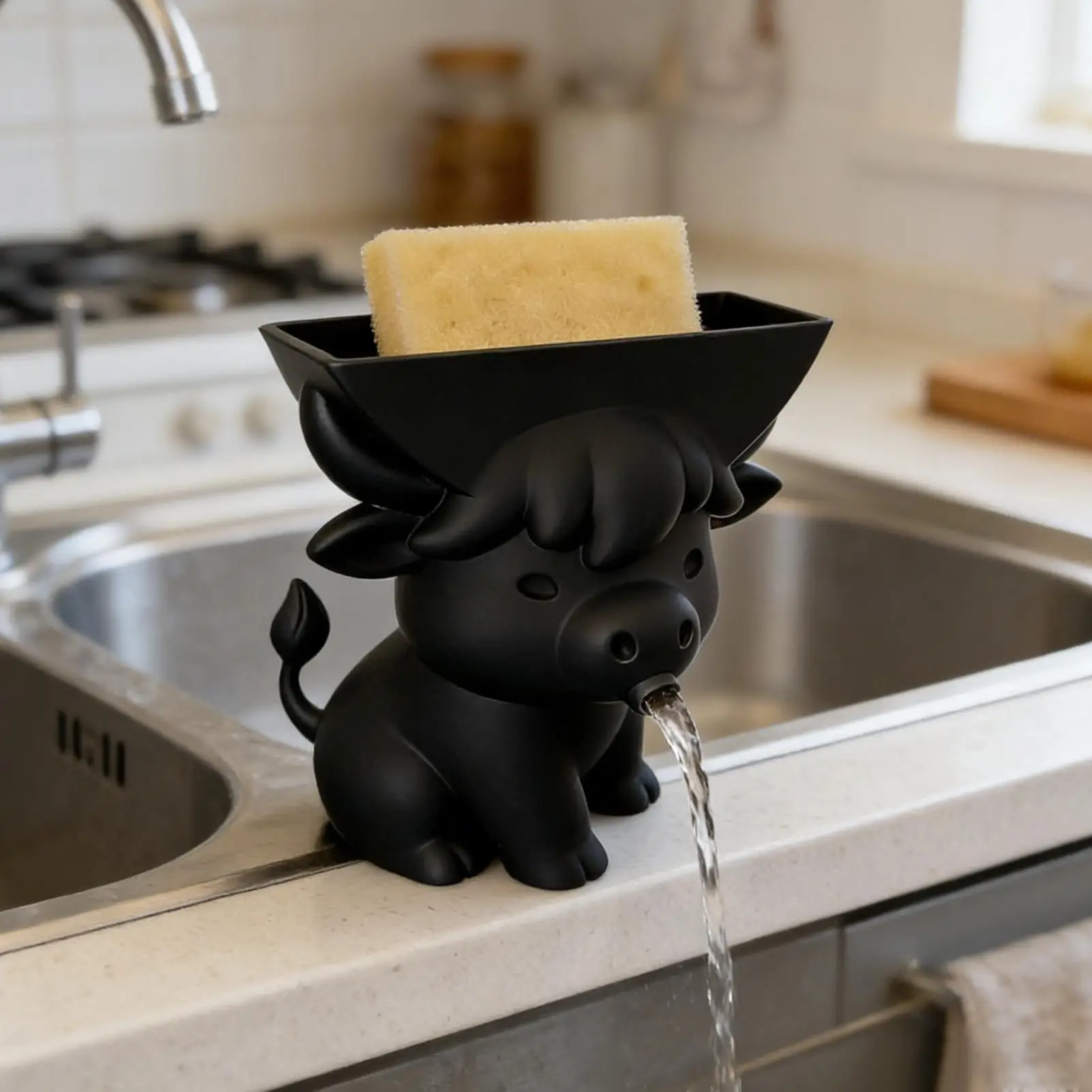 

Держатель для губки в виде забавной коровы с дренажем для кухонной раковины, для дома, квартиры, общежития, фермерского дома, автодома, ванной комнаты