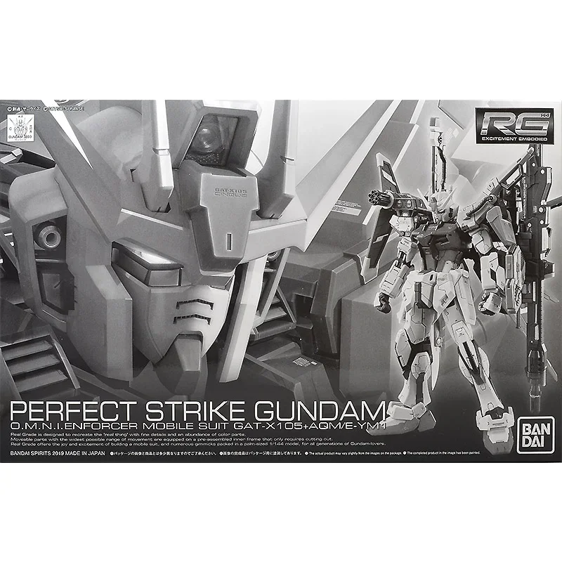 Spot Direct Delivery Bandai Original Anime GUNDAM RG 1/144 PERFECT STRIKE GUNDAM Action Figure Assembly Model PB Toys For Kids