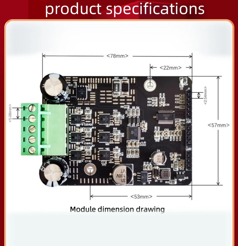 DC 6-80V BLDC Three Phase DC Brushless Motor Controller PWM High Power 1600W 20A Hall Motor Control Driver Board Motor Regulator