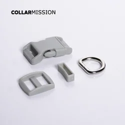 10set/lot Premium Dog Collar Accessories 15mm/20mm/25mm Webbing with Tri-Glid Square Keeper D-Ring Sewing Kit - Plastic Buckle