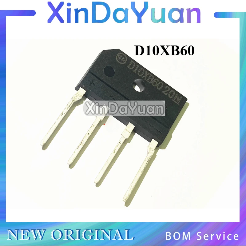 10 pcs D10XB60 10A/600V D10XB60H Rectifier Bridge Flat Bridge Pile