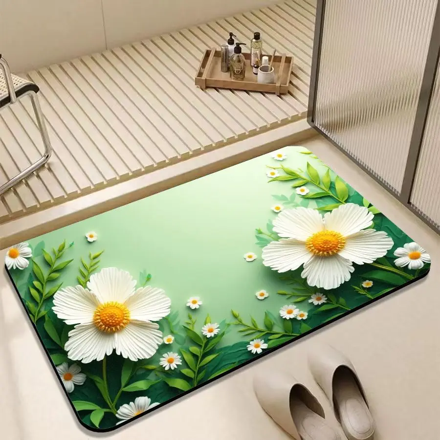 

Vikama Rectangular Carpet Bathroom Bathroom Entryway Mat Toilet Kitchen Drain Mat Toilet Laundry Mat Home Decoration Summer