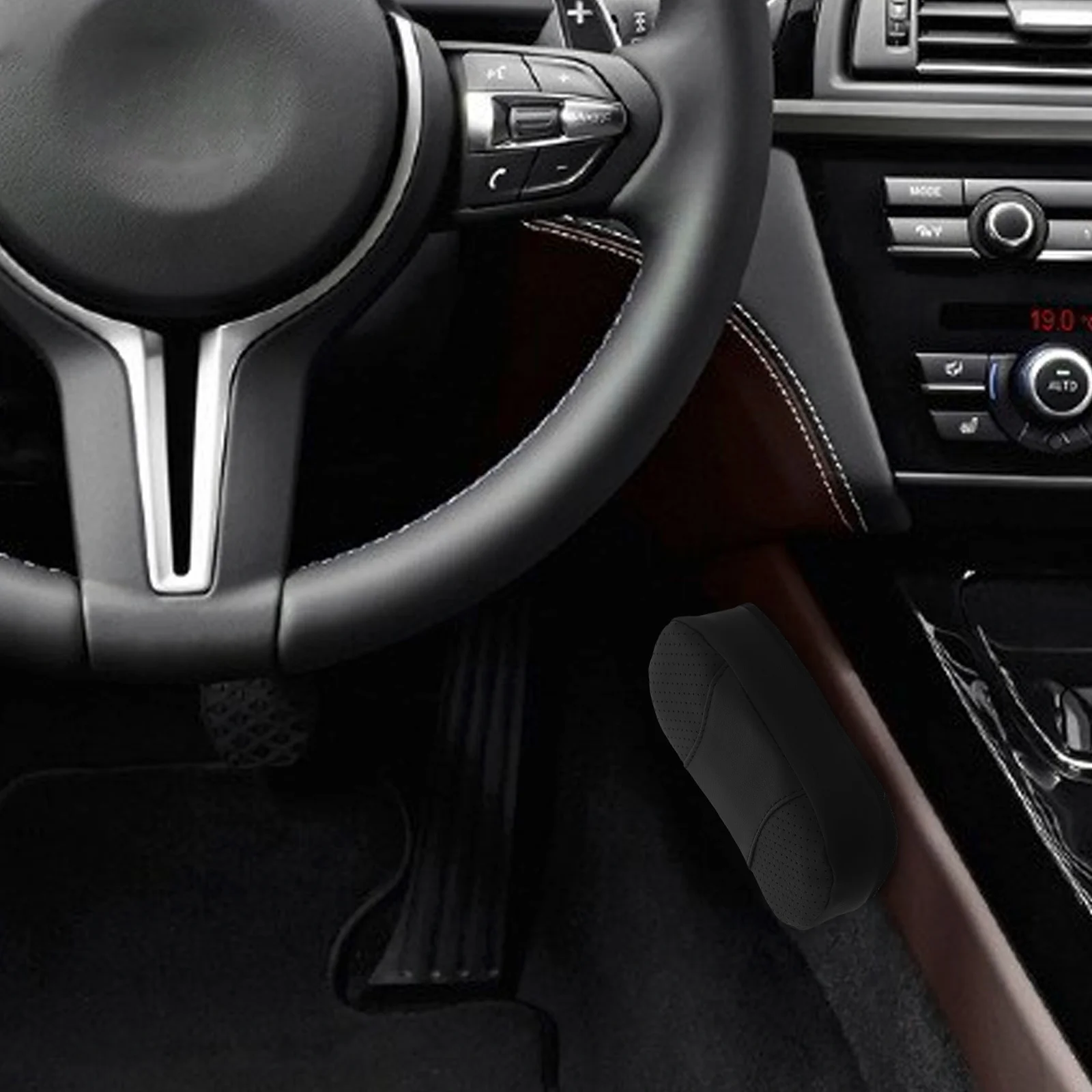 

Car Knee Cushion Pad Black Self Adhesive Leg Rest Thigh Support Protector Door Center Console Car Knee Support Auto Interior