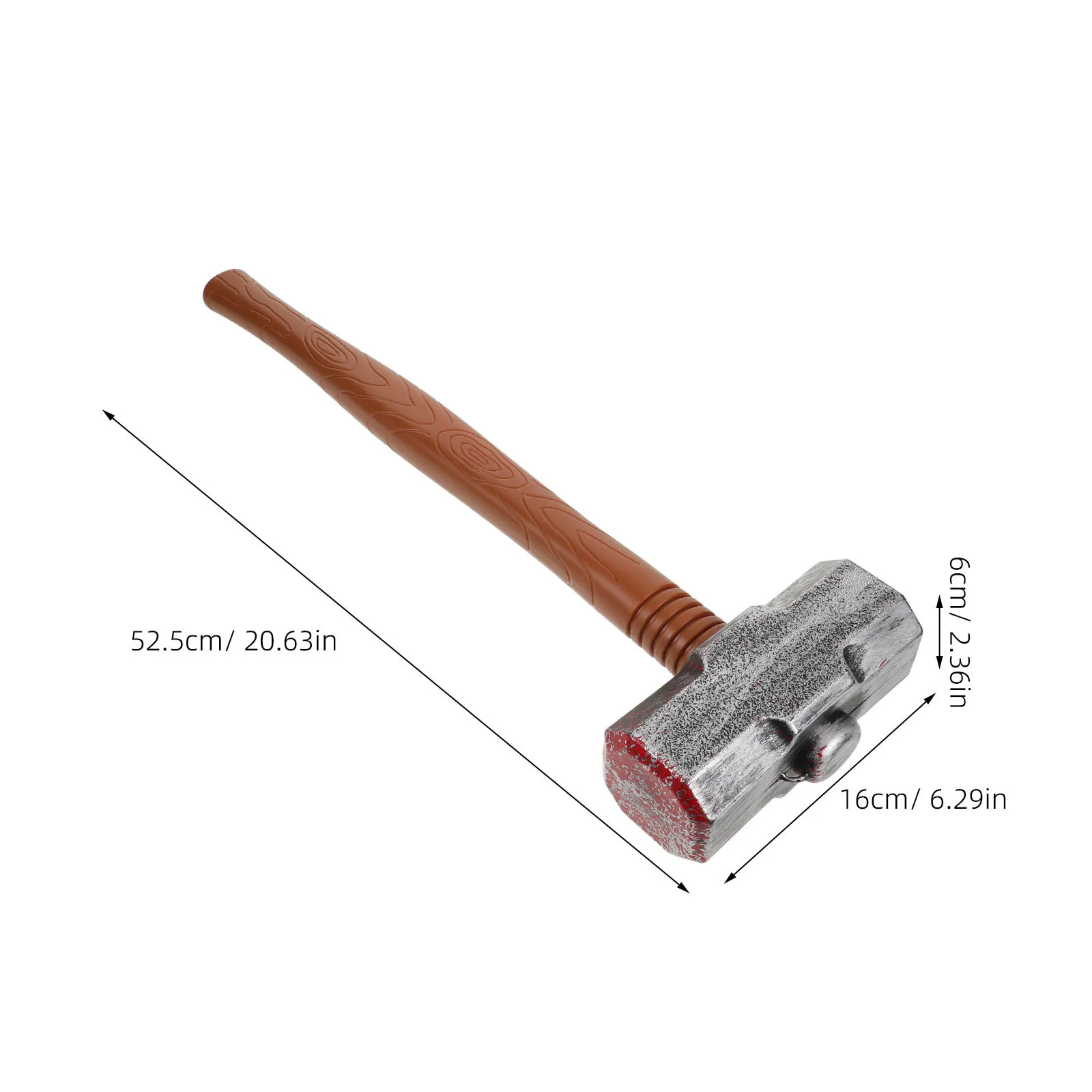 Martillo de plástico para niños, accesorios ligeros y realistas, juegos de rol para fiesta de Halloween, juegos de simulación, imitación, 2 uds.