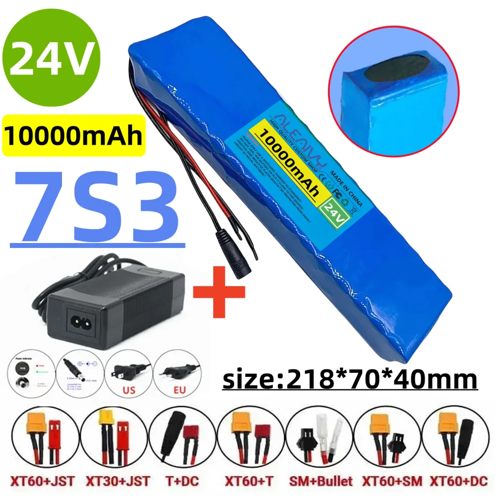 

24V Lithium Battery 25.2v 10Ah 250W 350W Rechargeable Battery Pack,for Electronic Scooter Battery, Battery Bicycle,,With Charger