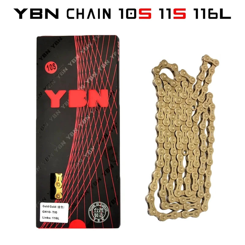 

YBN S11S 11 Speed Hollow Bicycle Chain 116 Links Silver for Shimano m7000 XT