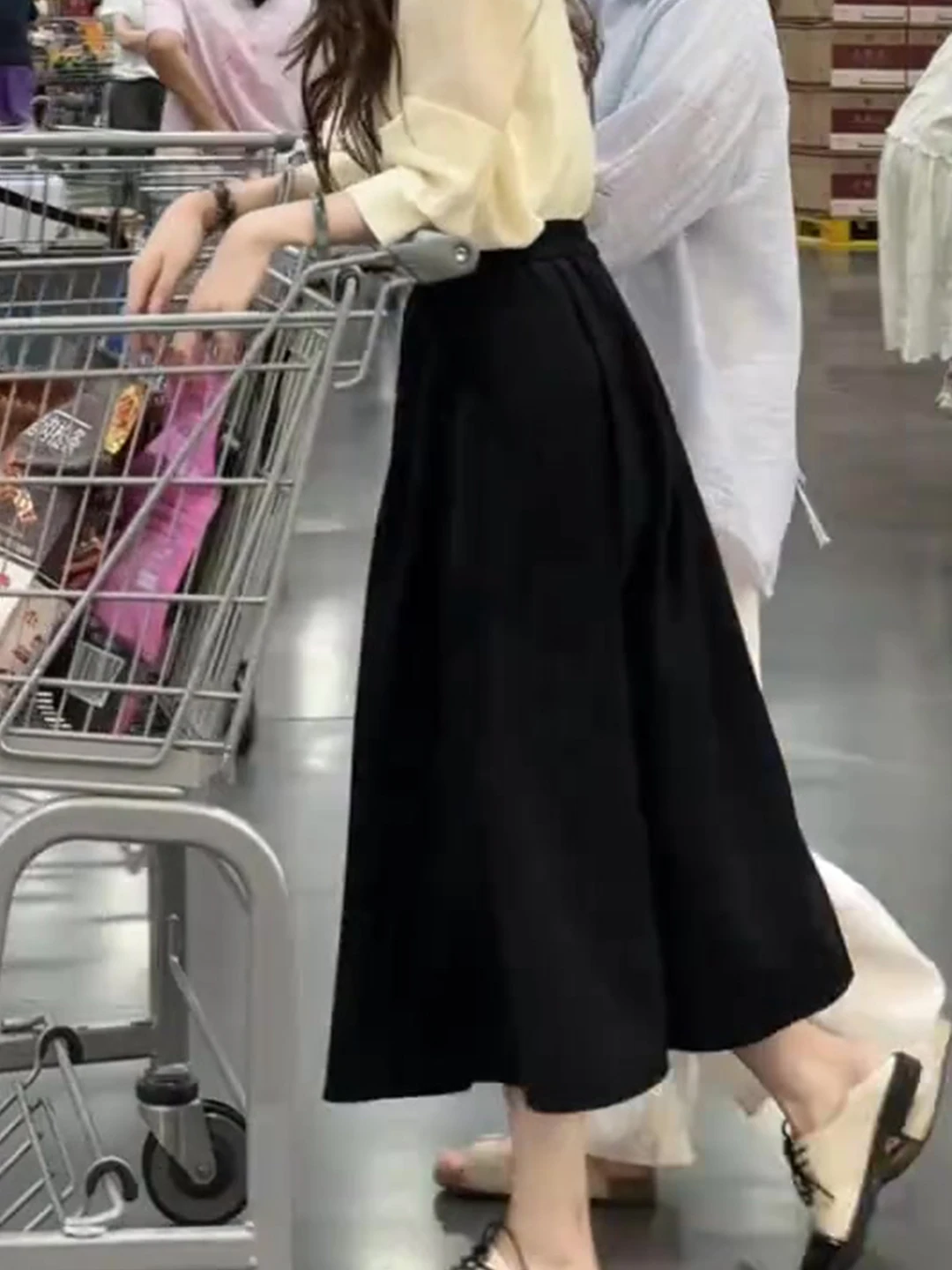 

High Waist Korean Sle f Body Skirt Zhang Women's Early Autumn New Vintage Hepburn Meat Covering Umbrella Skirt