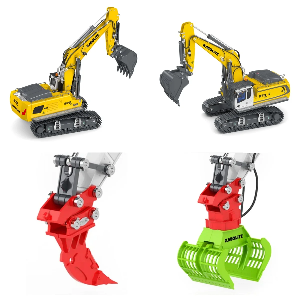 

New KABOLITE 1/18 Hydraulic K962 100S RC Excavator Remote Control Digger Truck With Claw Ripper Construction Car Machine Toys