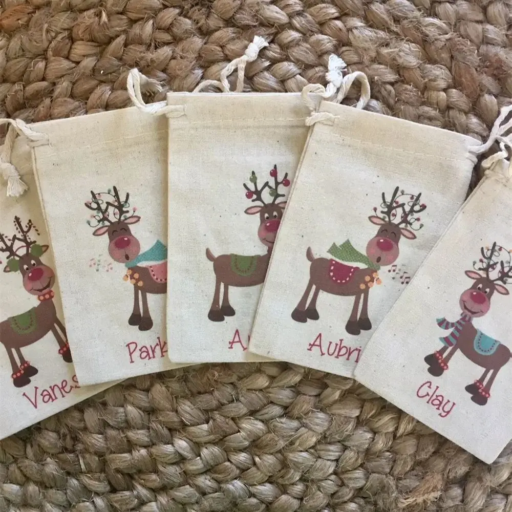 

25PCS Kid's Christmas Party Favor Bags / Reindeer Assortment Gift Bags / Personalized Holiday Treat Bags (Item 1762A)