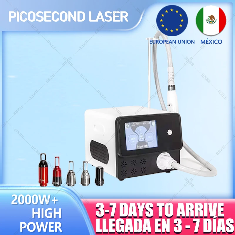 Machine de détatouage au laser picoseconde, 2024, 2000W, Q Switch, Nd Yag, Pico
