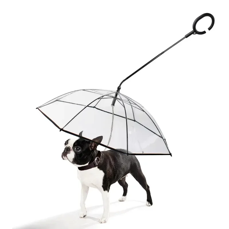 Parapluie transparent pour petits chiens, poncho imperméable, fournitures pour animaux de compagnie, marche et voyage, créatif