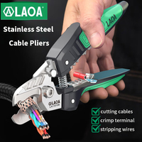 LAOA Stainless Steel Cable Cutter Terminal Stripping Pliers Cable Clamp Wire Cutting Crimping Tool Large Opening AWG12-20
