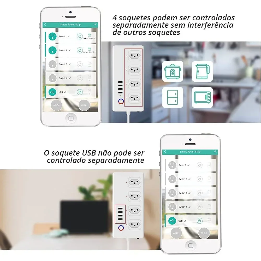 Imagem -04 - Zigbee Tuya Smart Brasil Plug Elétrico Portas Wifi Tomadas Tomadas de Carregamento Usb Alexa Google Home Assistente de Voz Temporizador