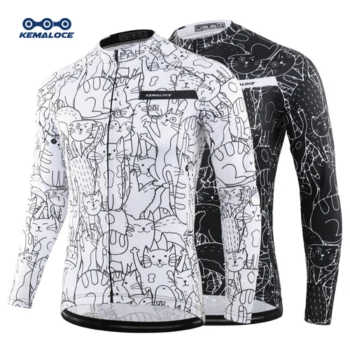 KEMALOCE Maillot Ciclismo Mangas Largas Hombres Mujeres Blanco Maillot MTB 2024 Camisa Bicicleta Ropa de Bicicleta Del Equipo Verano Ropa De Ciclismo Premium