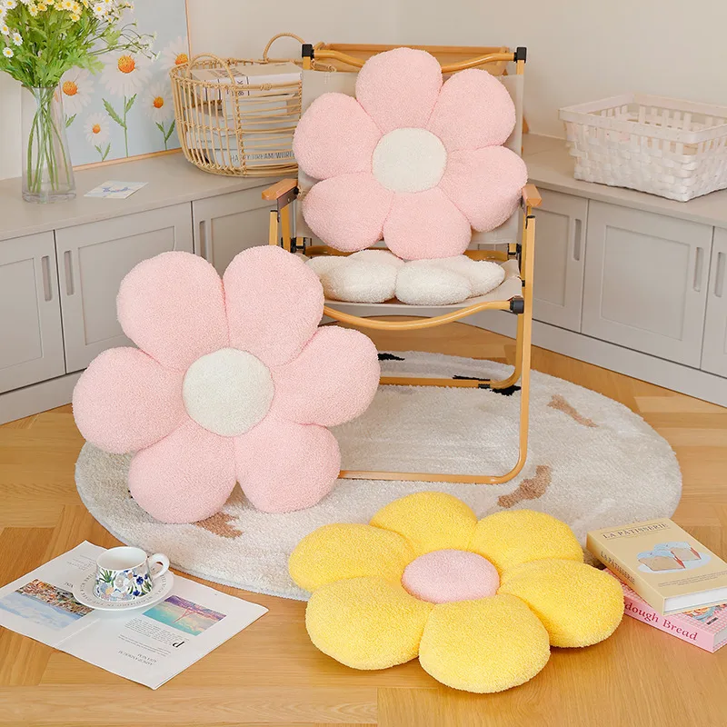 Four color optional chrysanthemum cushion, plush cushion, soft and comfortable, fresh and warm, essential for home decoration