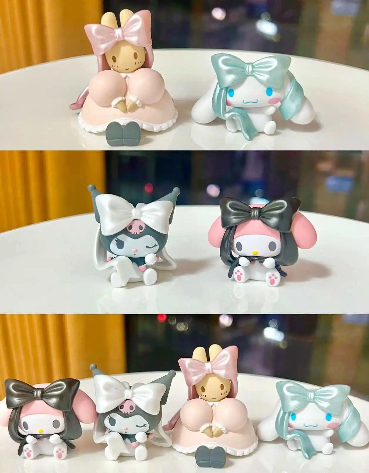 

Новая коллекционная фигурка Куроми и Синаморолл в стиле йоги с бантиком, миниатюрная декоративная фигурка, модные игрушки, милый подарок для девочек на день рождения