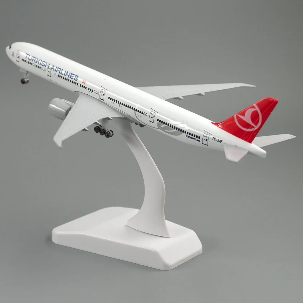 

20cm Aircraft Boeing 777 Turkish Airlines Alloy Plane B777 with Wheel Model Toys Children Kids Gift for Collection Decorations