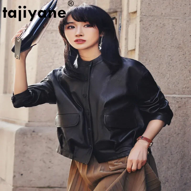 Tajiyane-女性用の本物の革のジャケット,女性用のコートとジャケット,オートバイ用の服,100%,ss907_329wpy535