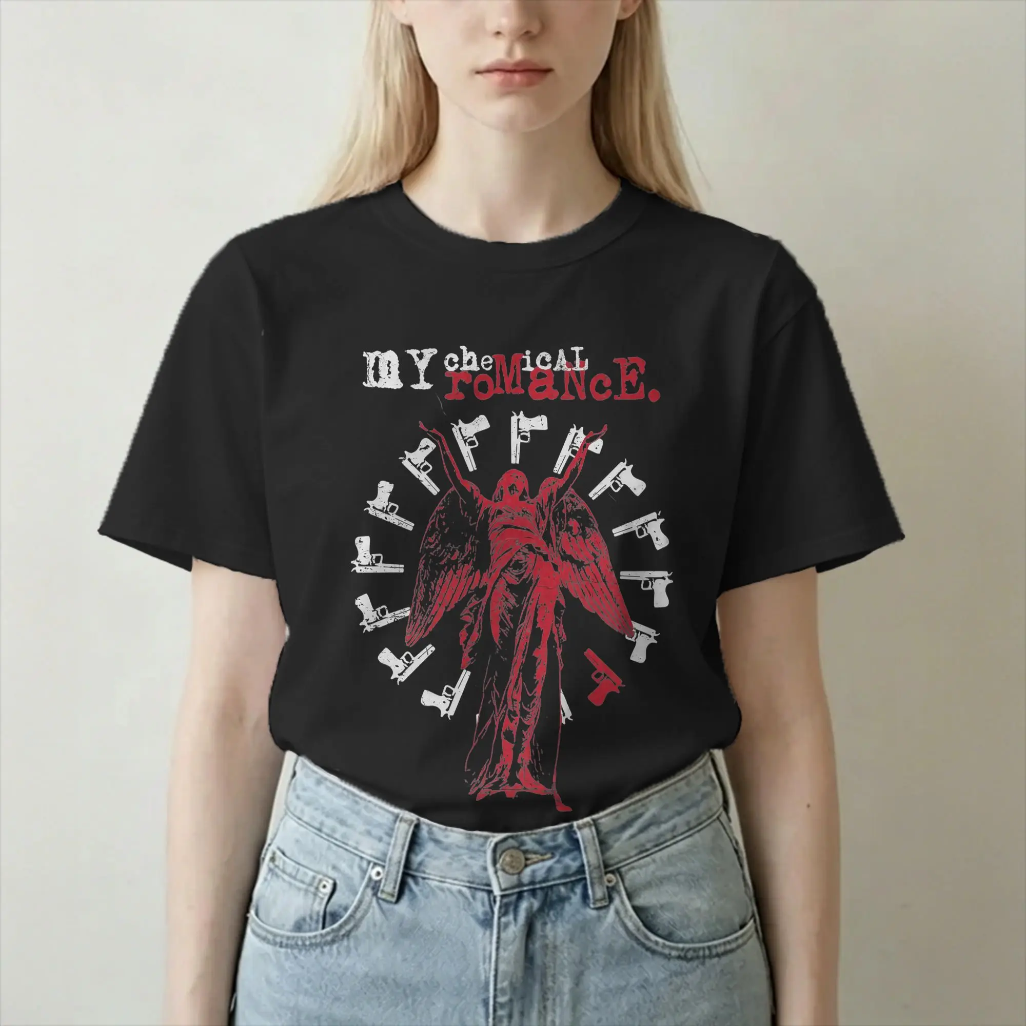 Camiseta Mcr Band Punk Rock para Homens e Mulheres My Chemical Romance Camisetas Incríveis de Manga Curta com Gola Redonda em Algodão Tamanhos Grandes