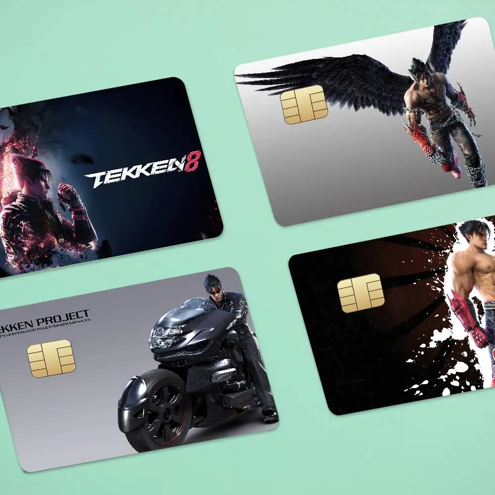 Game Tekken Anime 1 Set Of 4 Pcs Funny Shell Ultra Thin No Fade Sticker Skin Cover Film For Debit Credit Card