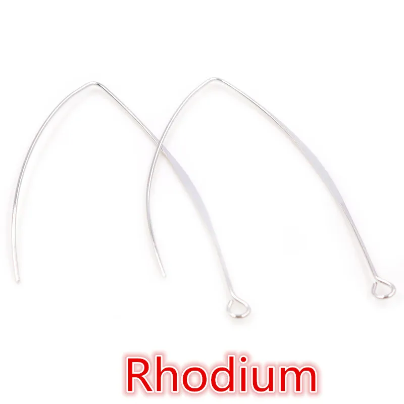 20pcs Gold Rhodium Copper 28 55mm French V-shaped Earring Hooks Findings Ear Hook Wire Settings Base Settings For Jewelry Making