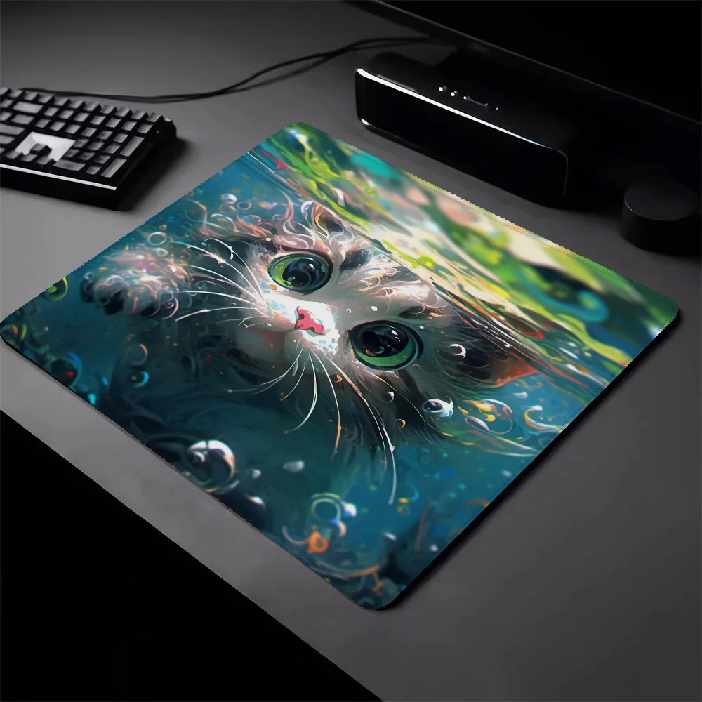 Cute Kitten Pc Gaming Pad Small Gamer Cabinet Gaming Mouse Mat Pad on the Table Mausepad Deskmat Mousepad Mats Accessories Mause